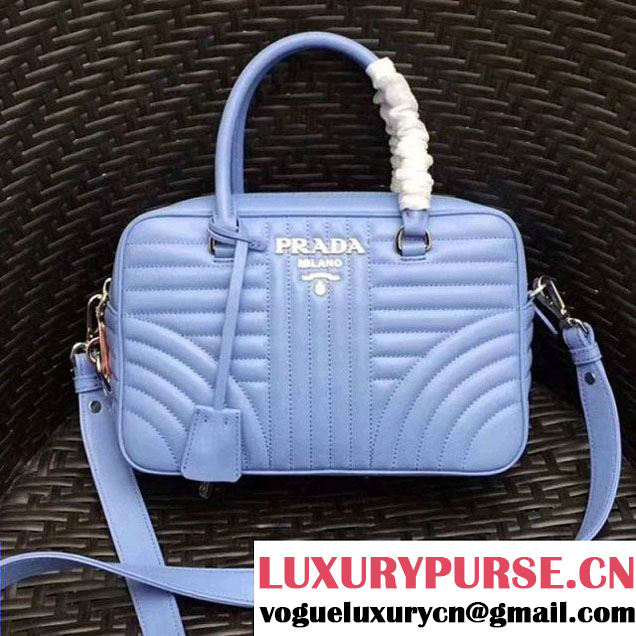 Prada Diagramme Leather Handbag 1BB113 Light Blue 2018 (GYF-7120804 )