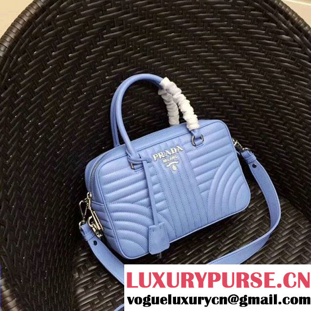 Prada Diagramme Leather Handbag 1BB113 Light Blue 2018 (GYF-7120804 )