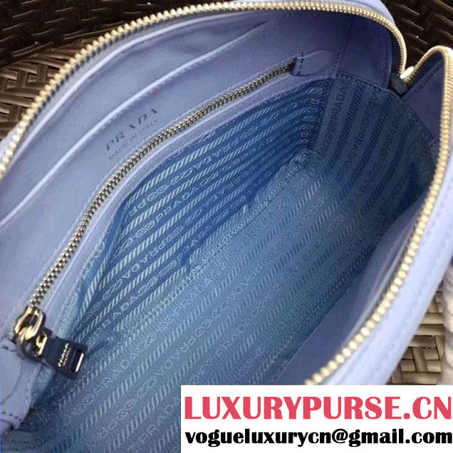 Prada Diagramme Leather Handbag 1BB113 Light Blue 2018 (GYF-7120804 )