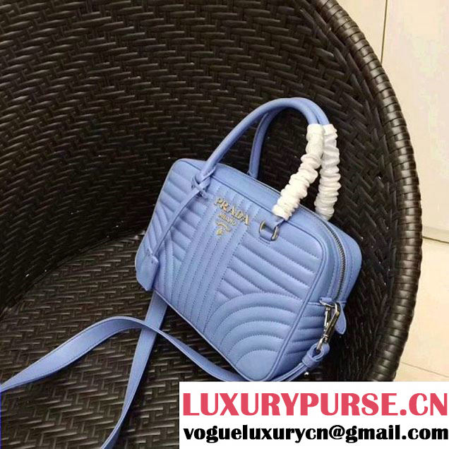 Prada Diagramme Leather Handbag 1BB113 Light Blue 2018 (GYF-7120804 )