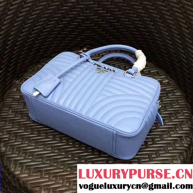 Prada Diagramme Leather Handbag 1BB113 Light Blue 2018 (GYF-7120804 )
