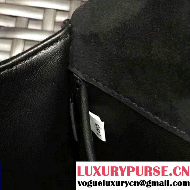 Prada Cahier Velvet Shoulder Bag With Crystals 1BH018 Black 2017 (GYF-7120817 )