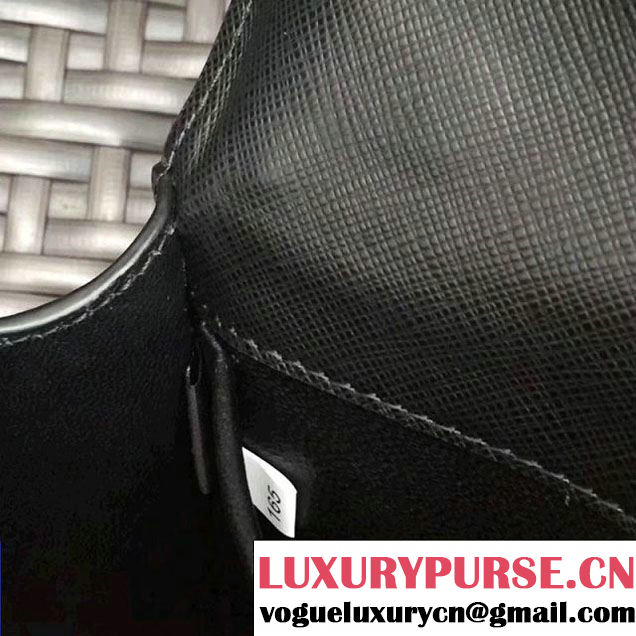 Prada Cahier Leather Shoulder Bag With Crystals 1BH018 Black/Burgundy 2017 (GYF-7120813 )
