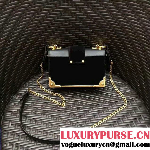 Prada Cahier Velvet Shoulder Bag 1BH018 Black 2017 (GYF-7120810 )