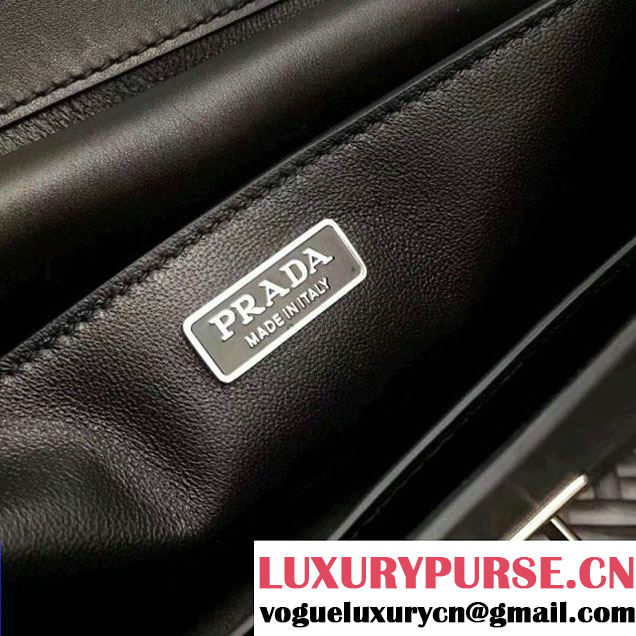 Prada Cahier Studded Calf Hair Bag 1BD045 Black 2017 (GYF-7120824 )