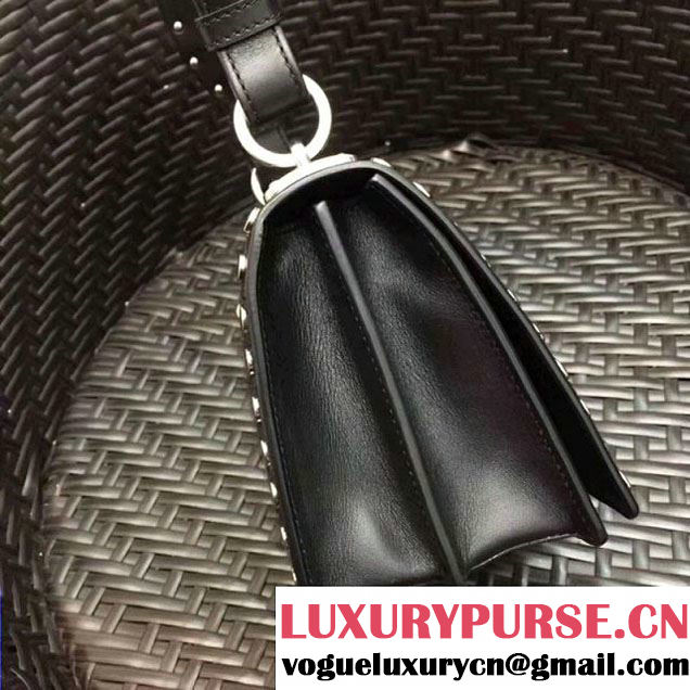 Prada Cahier Studded Calf Hair Bag 1BD045 Black 2017 (GYF-7120824 )