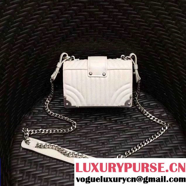 Prada Cahier Diagramme Leather Shoulder Bag White 2017 (GYF-7120822 )