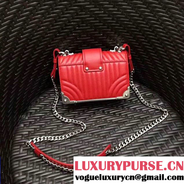 Prada Cahier Diagramme Leather Shoulder Bag Red 2017 (GYF-7120821 )