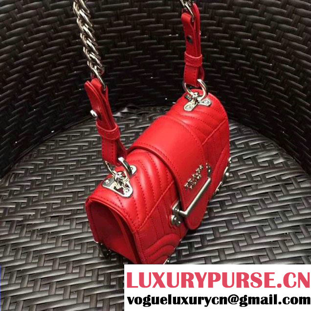 Prada Cahier Diagramme Leather Shoulder Bag Red 2017 (GYF-7120821 )