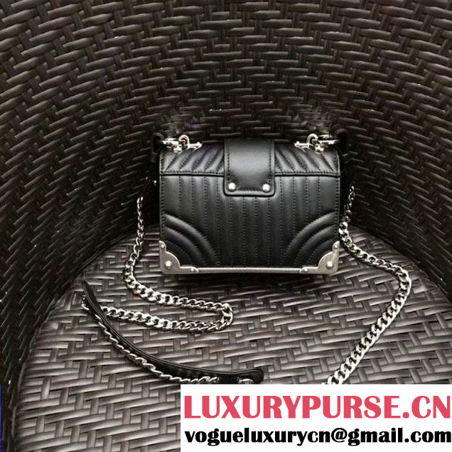 Prada Cahier Diagramme Leather Shoulder Bag Black 2017 (GYF-7120820 )