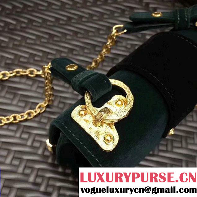 Prada Cahier Velvet Shoulder Bag With Crystals 1BH018 Green/Black 2017 (GYF-7120818 )
