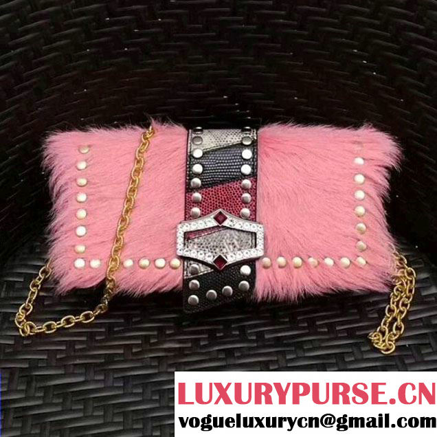 Prada Haircalf Shoulder Bag 1BD078 Pink 2017 (GYF-7120724 )