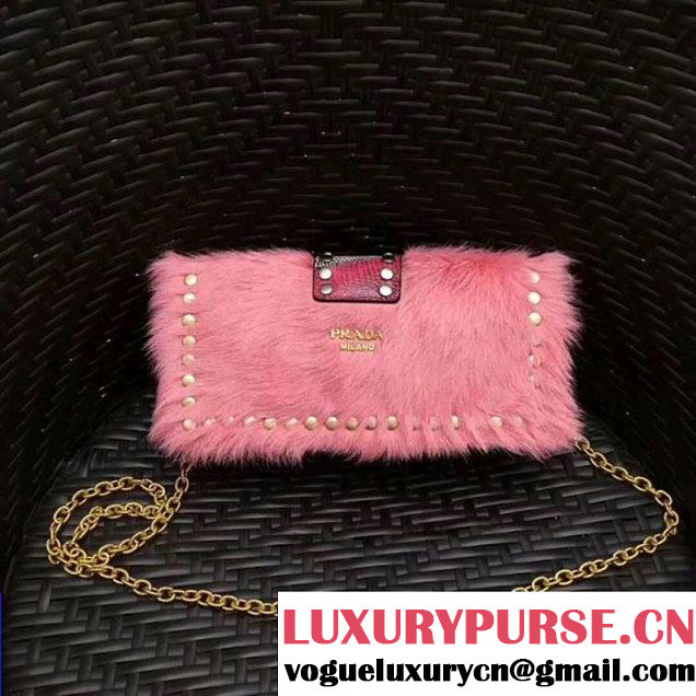 Prada Haircalf Shoulder Bag 1BD078 Pink 2017 (GYF-7120724 )