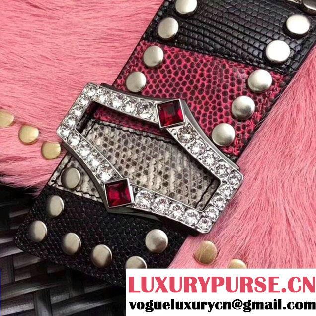 Prada Haircalf Shoulder Bag 1BD078 Pink 2017 (GYF-7120724 )