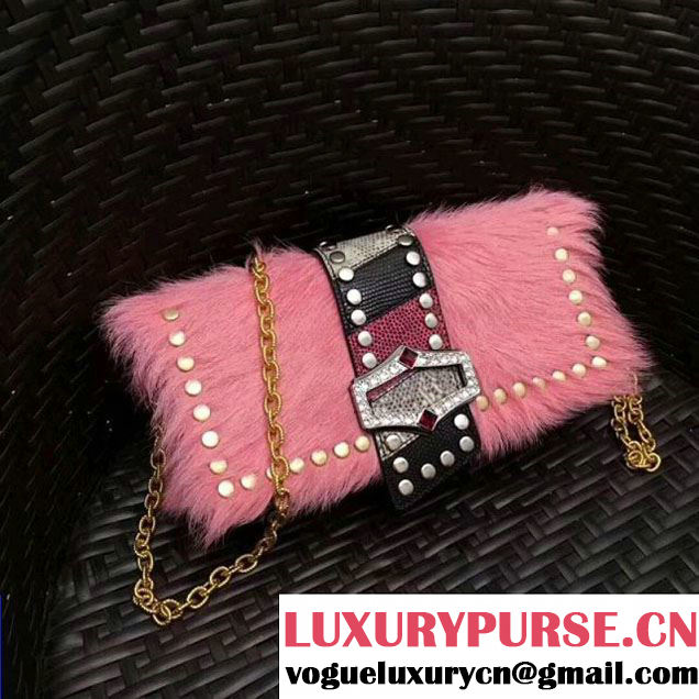 Prada Haircalf Shoulder Bag 1BD078 Pink 2017 (GYF-7120724 )