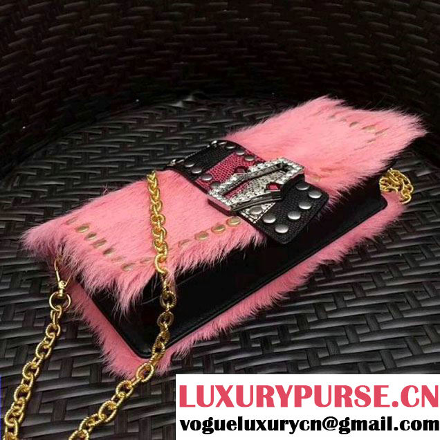 Prada Haircalf Shoulder Bag 1BD078 Pink 2017 (GYF-7120724 )