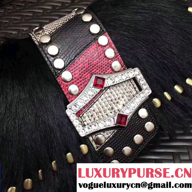 Prada Haircalf Shoulder Bag 1BD078 Black 2017 (GYF-7120723 )