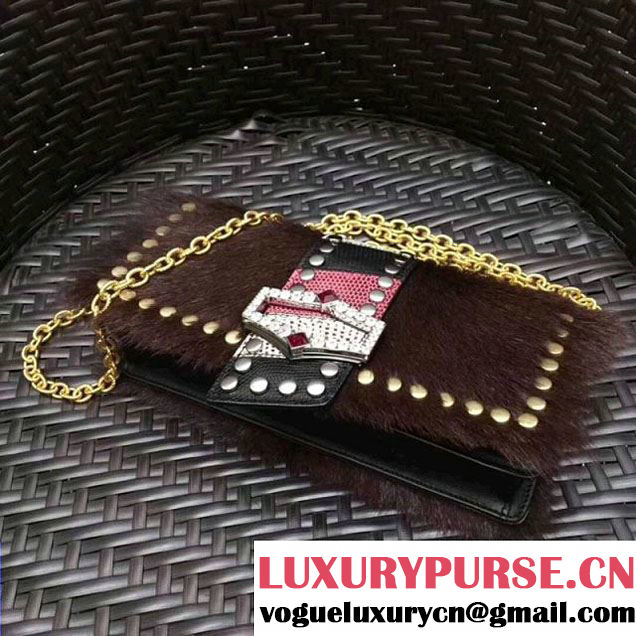 Prada Haircalf Shoulder Bag 1BD078 Coffee 2017 (GYF-7120721 )