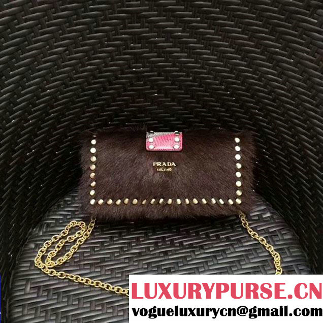 Prada Haircalf Shoulder Bag 1BD078 Coffee 2017 (GYF-7120721 )