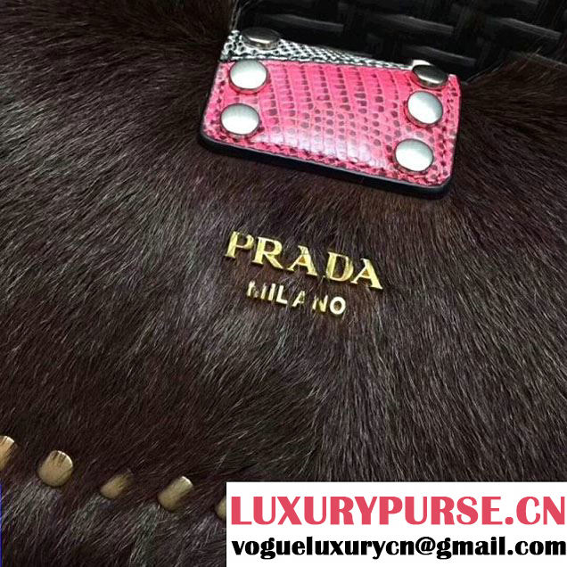Prada Haircalf Shoulder Bag 1BD078 Coffee 2017 (GYF-7120721 )
