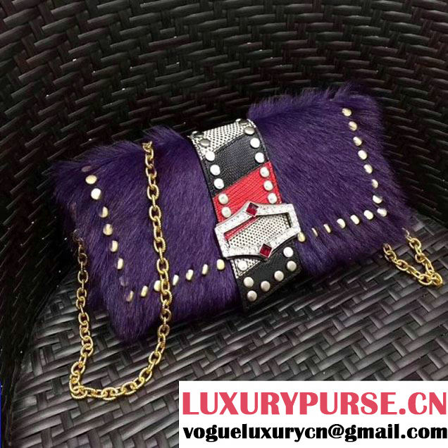 Prada Haircalf Shoulder Bag 1BD078 Purple 2017 (GYF-7120720 )