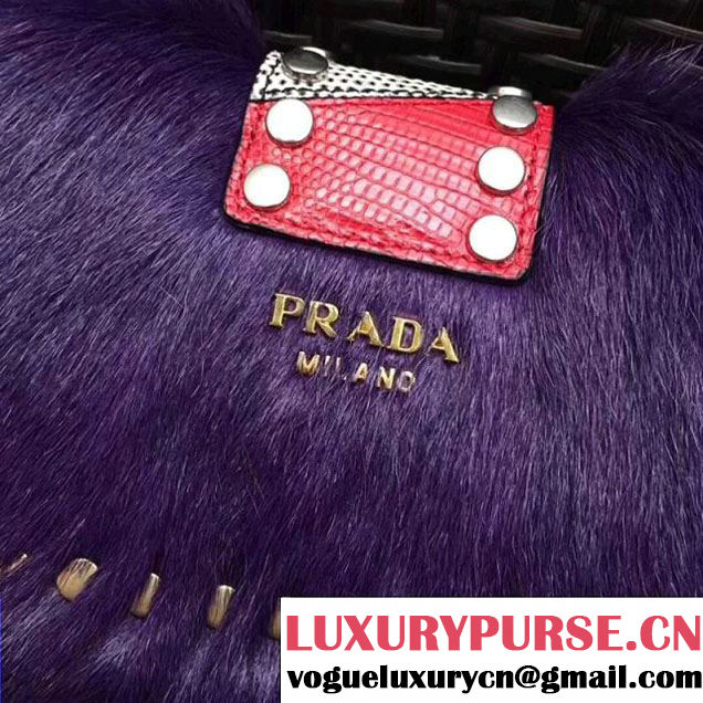 Prada Haircalf Shoulder Bag 1BD078 Purple 2017 (GYF-7120720 )