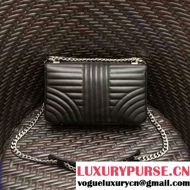 Prada Diagramme Leather Flap Shoulder Bag 1BD108 Black 2017 (GYF-7120709 )