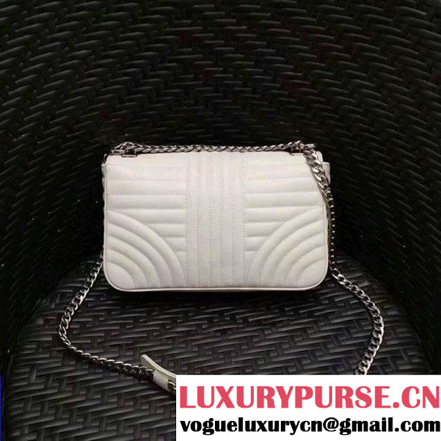 Prada Diagramme Leather Flap Shoulder Bag 1BD108 White 2017 (GYF-7120708 )