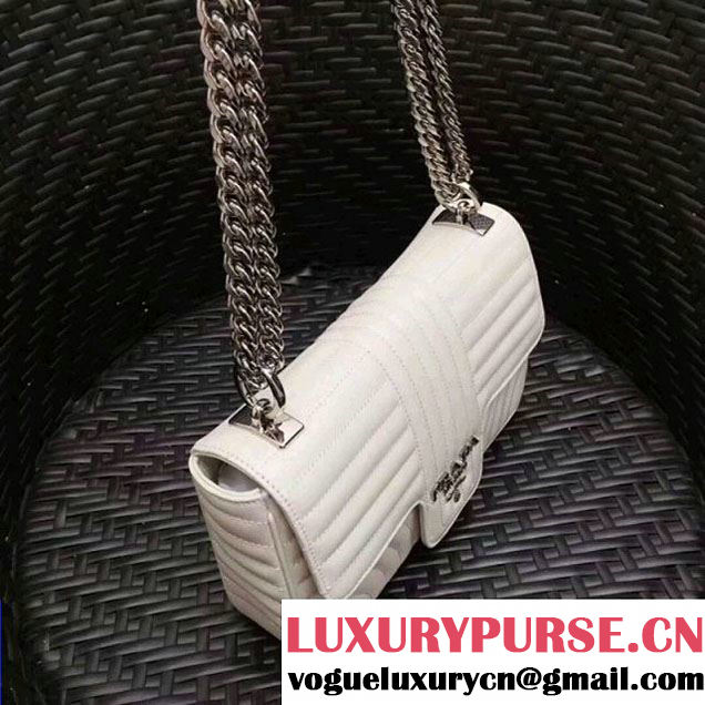 Prada Diagramme Leather Flap Shoulder Bag 1BD108 White 2017 (GYF-7120708 )