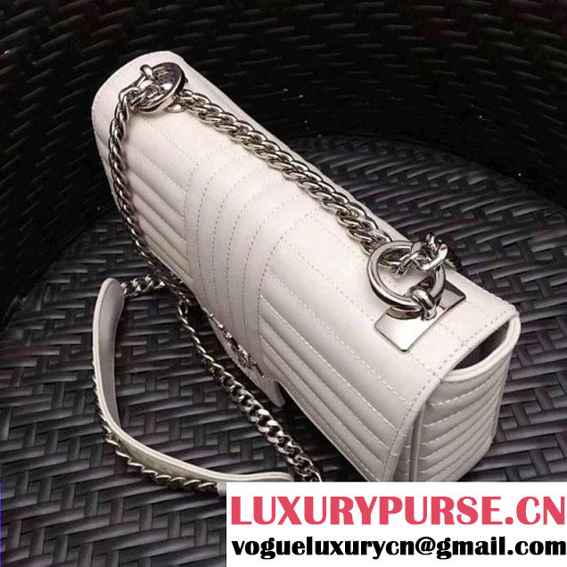 Prada Diagramme Leather Flap Shoulder Bag 1BD108 White 2017 (GYF-7120708 )