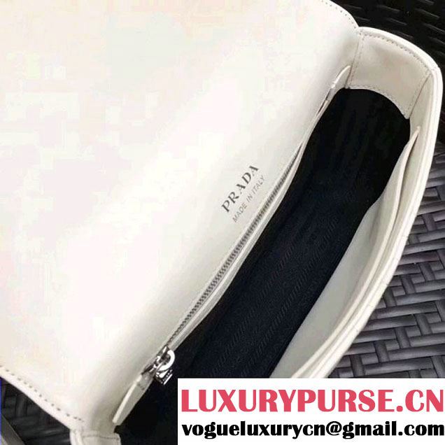 Prada Diagramme Leather Flap Shoulder Bag 1BD108 White 2017 (GYF-7120708 )