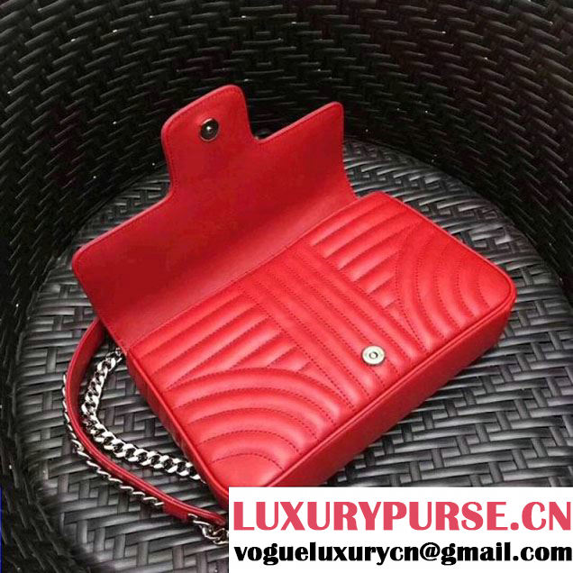 Prada Diagramme Leather Flap Shoulder Bag 1BD108 Red 2017 (GYF-7120707 )