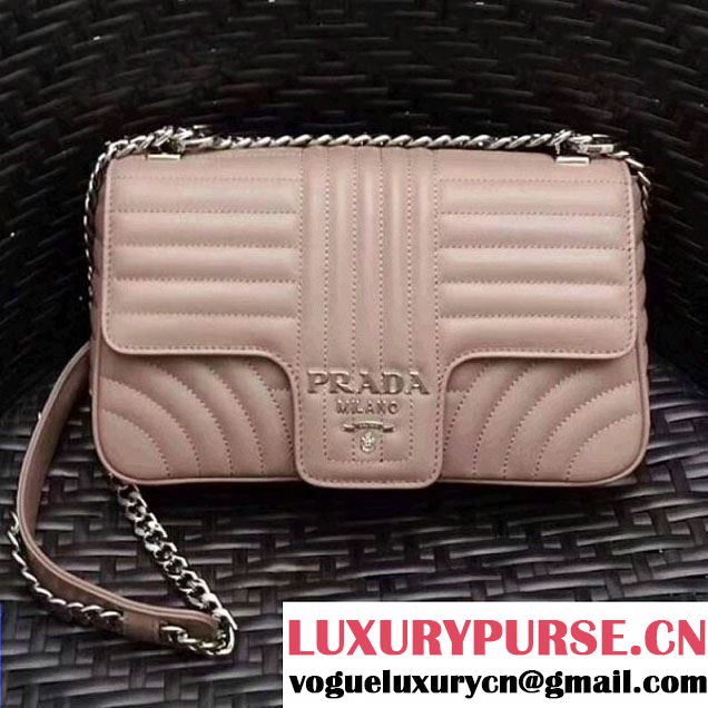 Prada Diagramme Leather Flap Shoulder Bag 1BD108 Nude 2017 (GYF-7120706 )