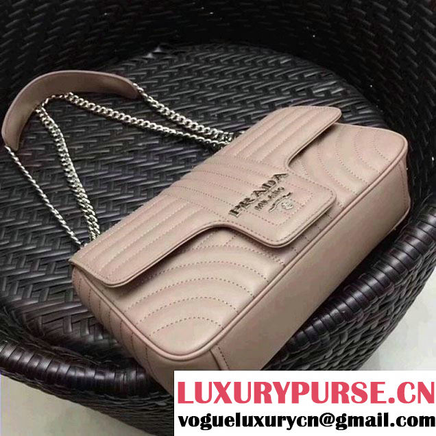 Prada Diagramme Leather Flap Shoulder Bag 1BD108 Nude 2017 (GYF-7120706 )
