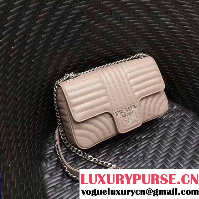 Prada Diagramme Leather Flap Shoulder Bag 1BD108 Nude 2017 (GYF-7120706 )