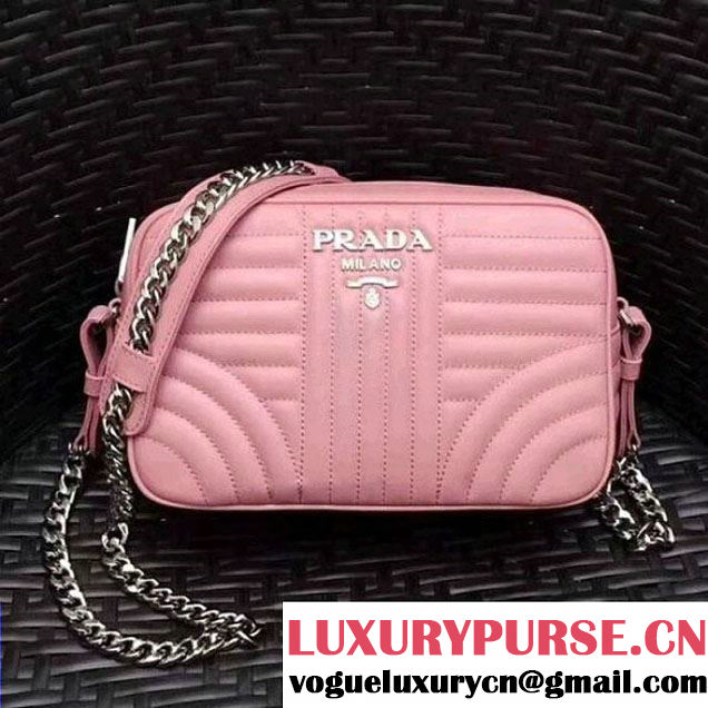 Prada Diagramme Leather Camera Cross-body Bag 1BH083 Pink 2017 (GYF-7120705 )