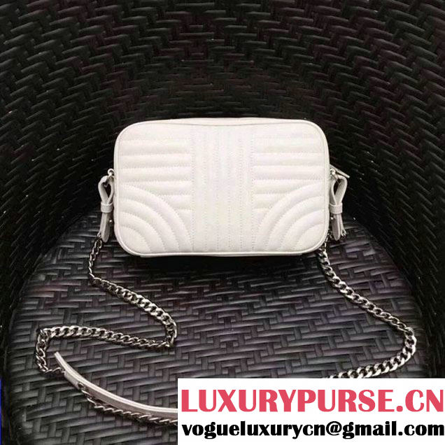 Prada Diagramme Leather Camera Cross-body Bag 1BH083 White 2017 (GYF-7120704 )