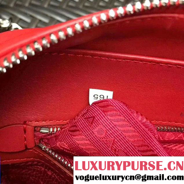 Prada Diagramme Leather Camera Cross-body Bag 1BH083 Red 2017 (GYF-7120703 )