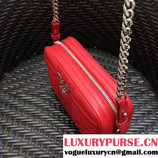 Prada Diagramme Leather Camera Cross-body Bag 1BH083 Red 2017 (GYF-7120703 )