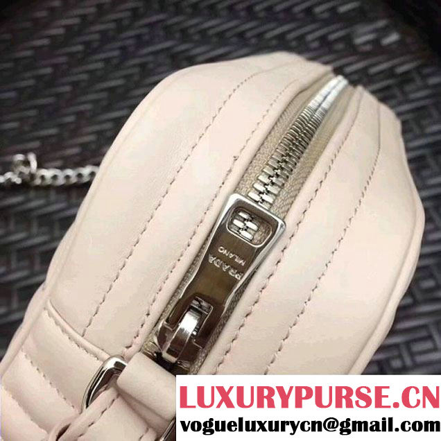 Prada Diagramme Leather Camera Cross-body Bag 1BH083 Light Pink 2017 (GYF-7120702 )
