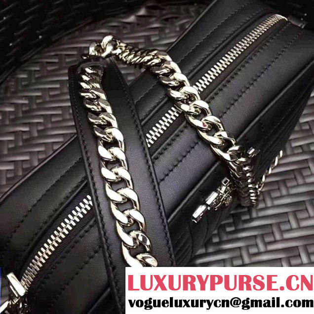 Prada Diagramme Leather Camera Cross-body Bag 1BH083 Black 2017 (GYF-7120701 )