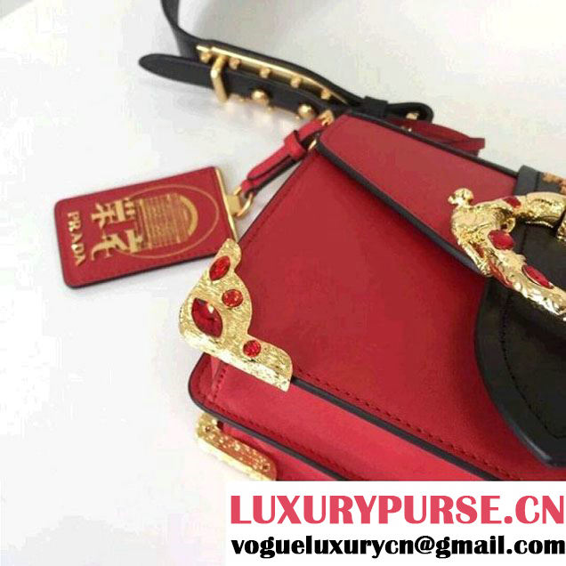 Prada Cahier Leather Bag RongZhai Limited Edtion 1BD103 Red Spring 2018 (GYF-7120833 )