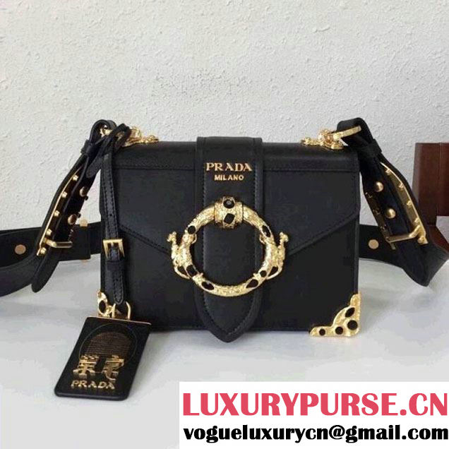 Prada Cahier Leather Bag RongZhai Limited Edtion 1BD103 Spring Black 2018 (GYF-7120832 )