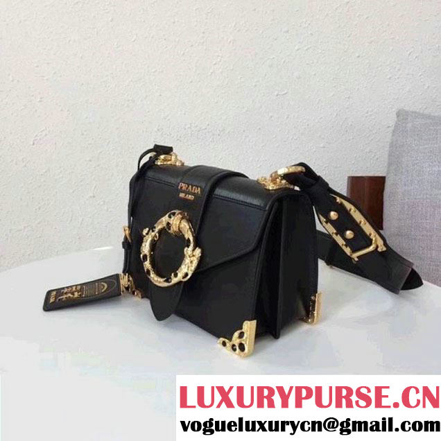 Prada Cahier Leather Bag RongZhai Limited Edtion 1BD103 Spring Black 2018 (GYF-7120832 )