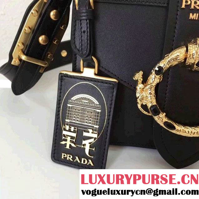Prada Cahier Leather Bag RongZhai Limited Edtion 1BD103 Spring Black 2018 (GYF-7120832 )
