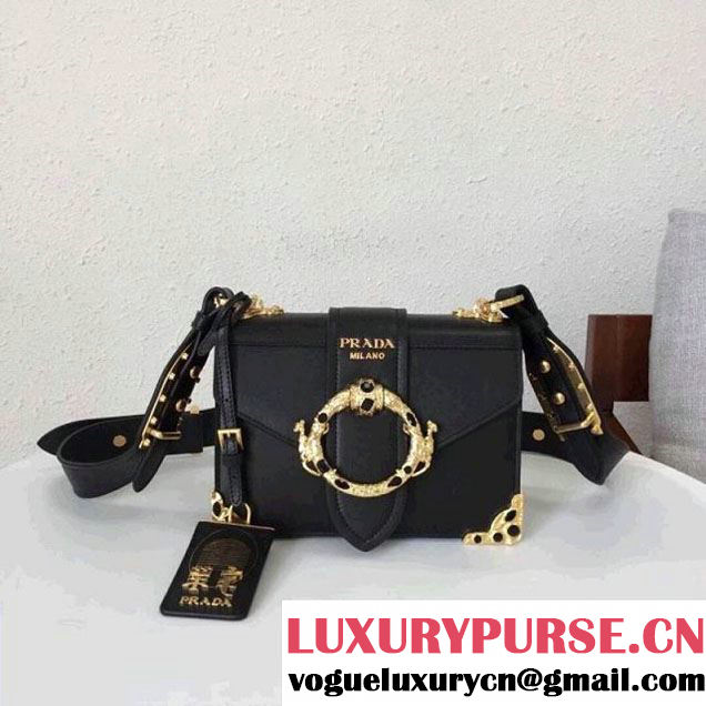 Prada Cahier Leather Bag RongZhai Limited Edtion 1BD103 Spring Black 2018 (GYF-7120832 )