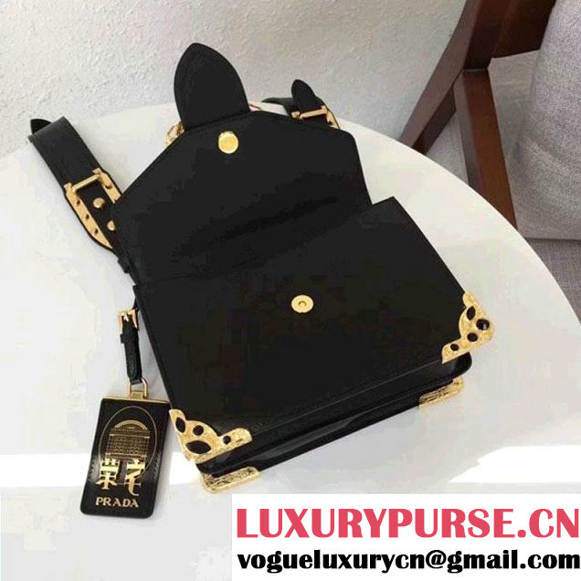 Prada Cahier Leather Bag RongZhai Limited Edtion 1BD103 Spring Black 2018 (GYF-7120832 )