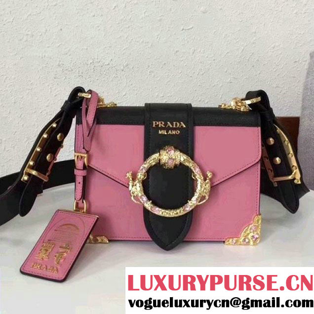 Prada Cahier Leather Bag RongZhai Limited Edtion 1BD103 Pink Spring 2018 (GYF-7120831 )