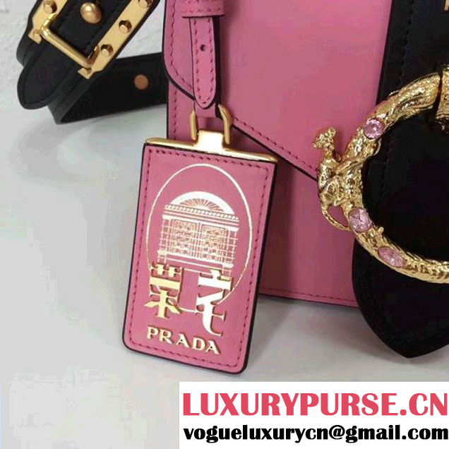 Prada Cahier Leather Bag RongZhai Limited Edtion 1BD103 Pink Spring 2018 (GYF-7120831 )