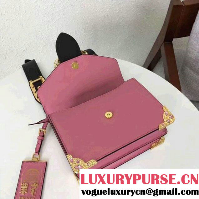 Prada Cahier Leather Bag RongZhai Limited Edtion 1BD103 Pink Spring 2018 (GYF-7120831 )